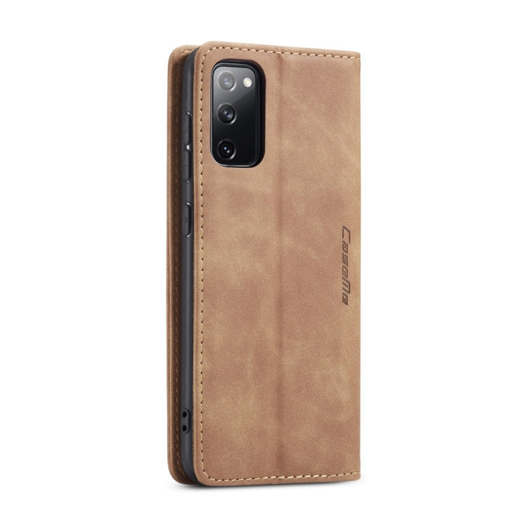 For Samsung Galaxy S20 FE CaseMe 013 Multifunctional Horizontal Flip Leather Case with Holder & Card Slot & Wallet(Brown)