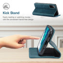 For Samsung Galaxy S20 FE CaseMe 013 Multifunctional Horizontal Flip Leather Case with Holder & Card Slot & Wallet(Blue)