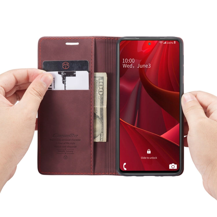 For Samsung Galaxy S20 FE CaseMe 013 Multifunctional Horizontal Flip Leather Case with Holder & Card Slot & Wallet(Wine Red)