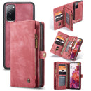 For Samsung Galaxy S20 FE CaseMe 008 Detachable Multifunctional Horizontal Flip Leather Case with Holder & Card Slot & Zipper Wallet & Photo Frame(Red)
