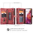 For Samsung Galaxy S20 FE CaseMe 008 Detachable Multifunctional Horizontal Flip Leather Case with Holder & Card Slot & Zipper Wallet & Photo Frame(Red)