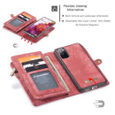 For Samsung Galaxy S20 FE CaseMe 008 Detachable Multifunctional Horizontal Flip Leather Case with Holder & Card Slot & Zipper Wallet & Photo Frame(Red)