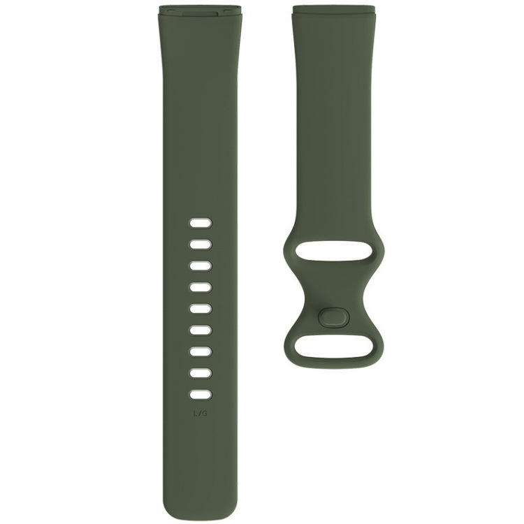 For Fitbit Versa 3 / Sense Silicone Watch Band, Size: L(Dark Green)