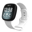 For Fitbit Versa 3 / Sense Silicone Watch Band, Size: L(White)