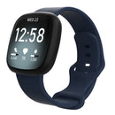 For Fitbit Versa 3 / Sense Silicone Watch Band, Size: L(Navy Blue)