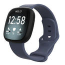For Fitbit Versa 3 / Sense Silicone Watch Band, Size: L(Blue Grey)