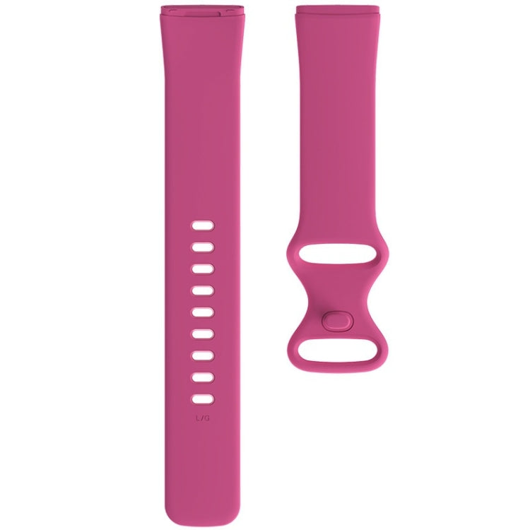 For Fitbit Versa 3 / Sense Silicone Watch Band, Size: L(Rose Red)