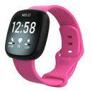 For Fitbit Versa 3 / Sense Silicone Watch Band, Size: L(Rose Red)
