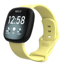For Fitbit Versa 3 / Sense Silicone Watch Band, Size: L(Creamy Yellow)