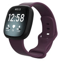 For Fitbit Versa 3 / Sense Silicone Watch Band, Size: L(Deep Purple)