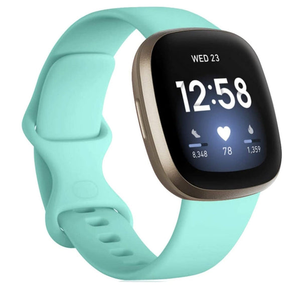 For Fitbit Versa 3 / Sense Silicone Watch Band, Size: L(Mint Green)