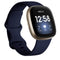 For Fitbit Versa 3 / Sense Silicone Watch Band, Size: L(Midnight Blue)