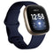 For Fitbit Versa 3 / Sense Silicone Watch Band, Size: L(Midnight Blue)
