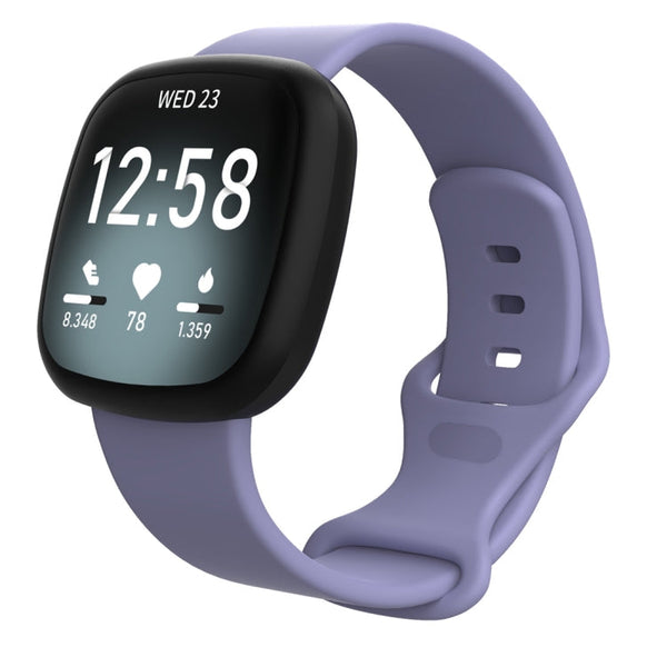 For Fitbit Versa 3 / Sense Silicone Watch Band, Size: L(Purple)
