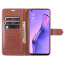 For OPPO A32 / A53 (2020) AZNS Sheepskin Texture Horizontal Flip Leather Case with Holder & Card Slots & Wallet(Black)