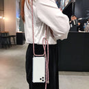 For Huawei P40 Lite 5G Four-Corner Anti-Fall Transparent TPU Protective Case with Lanyard(Black)