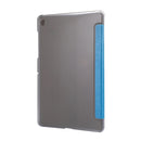 For Samsung Galaxy Tab A7 10.4 T500 TPU Silk Texture Three-fold Horizontal Flip Leather Case with Holder(Light Blue)