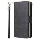 For iPhone 11 Pro Max Zipper Wallet Bag Horizontal Flip PU Leather Case with Holder & 9 Card Slots & Wallet & Lanyard & Photo Frame(Black)