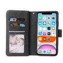 For iPhone 11 Pro Max Zipper Wallet Bag Horizontal Flip PU Leather Case with Holder & 9 Card Slots & Wallet & Lanyard & Photo Frame(Black)