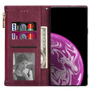 For Samsung Galaxy A20s Zipper Multi-card Slots Horizontal Flip PU Leather Case with Holder & Card Slots & Wallet & Lanyard & Photo Frame(Wine Red)
