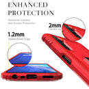 For OPPO Realme 6S Carbon Fiber Protective Case with 360 Degree Rotating Ring Holder(Red)
