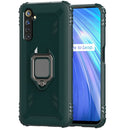 For OPPO Realme 6S Carbon Fiber Protective Case with 360 Degree Rotating Ring Holder(Green)