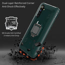 For OPPO Realme 6S Carbon Fiber Protective Case with 360 Degree Rotating Ring Holder(Green)