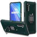 For OPPO Realme 6S Carbon Fiber Protective Case with 360 Degree Rotating Ring Holder(Green)