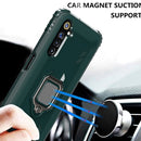 For OPPO Realme 6S Carbon Fiber Protective Case with 360 Degree Rotating Ring Holder(Green)