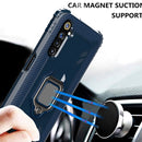 For OPPO Realme 6S Carbon Fiber Protective Case with 360 Degree Rotating Ring Holder(Blue)