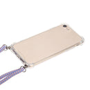 Four-Corner Shockproof Transparent TPU Protective Case with Lanyard For iPhone SE 2022 / SE 2020 / 8 / 7(Purple)
