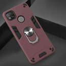 For Xiaomi Redmi 9C Armour Series PC + TPU Protective Case with Ring Holder(Wnie Red)