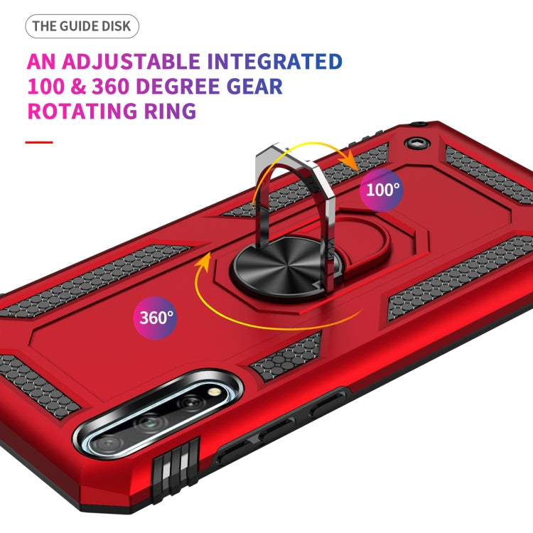 For Huawei Y8p Shockproof TPU + PC Protective Case with 360 Degree Rotating Holder(Blue)