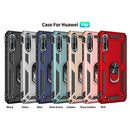 For Huawei Y8p Shockproof TPU + PC Protective Case with 360 Degree Rotating Holder(Blue)