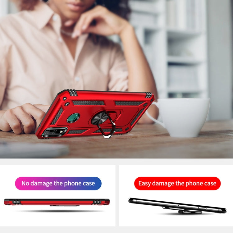 For Huawei Y8s Shockproof TPU + PC Protective Case with 360 Degree Rotating Holder(Red)