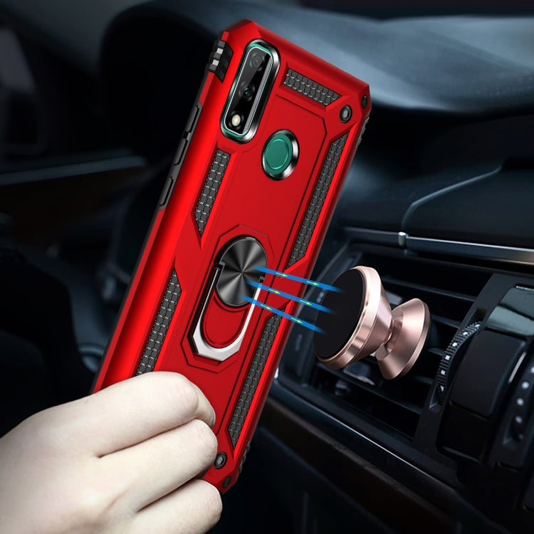 For Huawei Y8s Shockproof TPU + PC Protective Case with 360 Degree Rotating Holder(Rose Gold)