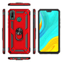 For Huawei Y8s Shockproof TPU + PC Protective Case with 360 Degree Rotating Holder(Rose Gold)