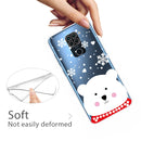 For Xiaomi Redmi Note 9 Christmas Series Transparent TPU Protective Case(Chubby White Bear)