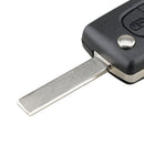 Car 3-button Folding Key Shell Remote Control Case with Slot without Holder for Peugeot / Citroen