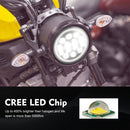 EagleVision DC9-30V 35W 6000K 4000LM 5.75 inch Round Motorcycle 6LEDs Headlight with Angel Eye for Harley-Davidson