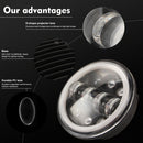 EagleVision DC9-30V 35W 6000K 4000LM 5.75 inch Round Motorcycle 6LEDs Headlight with Angel Eye for Harley-Davidson