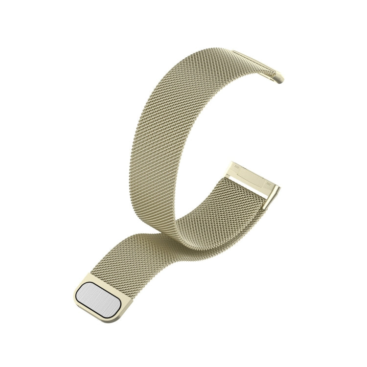 For Fitbit Versa 3 Milanese Watch Band, Size:S 202mm(Champagne Gold)