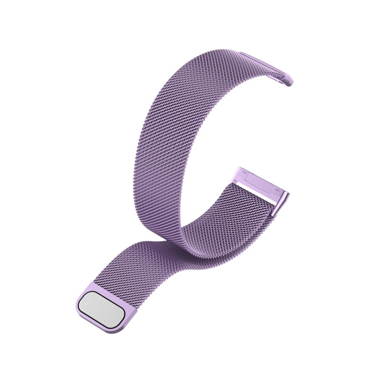 For Fitbit Versa 3 Milanese Watch Band, Size:L 230mm(Light Purple)