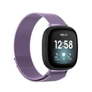 For Fitbit Versa 3 Milanese Watch Band, Size:L 230mm(Light Purple)