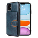 PU + TPU + PC Shockproof Back Cover Case with Card Slot & Holder For iPhone 12 mini(Blue)
