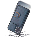 PU + TPU + PC Shockproof Back Cover Case with Card Slot & Holder For iPhone 12 mini(Blue)