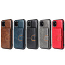 PU + TPU + PC Shockproof Back Cover Case with Card Slot & Holder For iPhone 12 mini(Blue)