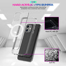 Magsafe Case Simple Magnetic Ring All-inclusive Clear Crystal Acrylic PC +TPU Shockproof Case For iPhone 12 Pro Max(Transparent)