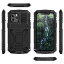 R-JUST Shockproof Waterproof Dust-proof Metal + Silicone Protective Case with Holder For iPhone 12 Pro Max(Black)