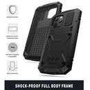 R-JUST Shockproof Waterproof Dust-proof Metal + Silicone Protective Case with Holder For iPhone 12 Pro Max(Black)